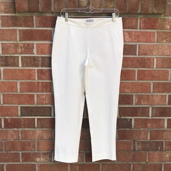 PURE Collection Cotton Stretch Crop Trouser Pants Soft White sz 6 NWT - Picture 3 of 12